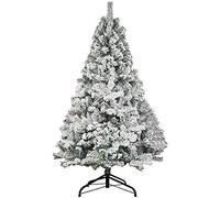 sjdoPulse Christmas Tree,Diy Christmas Tree Premium White Snow Flocked With Metal Stand Easy Assembly Artificial Hinged Christmas Tree,Green,white,9.8Ft(300CM)