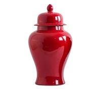 sjdoPulse Decorative Jar Ginger Jar Vase Decor Ceramic Vases Red Ginger Jars With Lid For Home Decor,Modern Dried Flower Vase Decoration For Living Room Ginger Jars Storage Jar