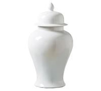 sjdoPulse Decorative Jar Ginger Jar Vase Decor Decorative Ceramic Ginger Jar Vase With Lid Traditional White Porcelain Large Temple Jar Ginger Jars Storage Jar