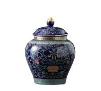 sjdoPulse Decorative Jar Ginger Jar Vase Decor Decorative Ginger Jars Ancient Chinese Yellow Porcelain Ceramic Temple Jar With Sealed Lids Home Kitchen Ginger Jars Storage Jar