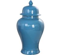 sjdoPulse Decorative Jar Ginger Jar Vase Decor Simple Ceramic Ginger Jar Vase With Lid Blue Large Chinese Antique Porcelain Temple Jars With Lid Ginger Jars Storage Jar