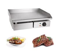 sjdoPulse Electric Countertop Griddle, Stainless Steel Electric Griddle Countertop Hot Plate Commercial Bbq Grill, Burger Bacon Kitchen Barbeque Countertop For Fry Eggs, Pies, Meets, Hamburgers