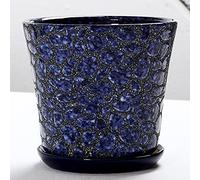 sjdoPulse Flower Pot Retro Breathable Durable Ceramic Plant Pot Chinese Style Large Round Succulent Plant Pot With Drainage Hole Container Planter For Home Garden Display Plan,Blue,20cm