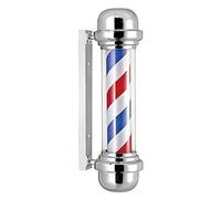 sjdoPulse LED Barber Pole Waterproof Barber Pole Salon Equipment Blue Red White Stripes Rotating & Illuminated Light Barber Shop Sign Barber Shop Pole