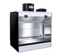 sjdoPulse Spray Booth With Waterfall, Craft Table Booth With Negative Pressure Water Curtain And Ra＞98Led Light, Double Filtration System, Wind Speed 1300M3/H, Clear Vision