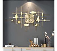 sjdoPulse Wall Clock Modern Metal Large Wall Clocks,3D Art Sun Moon Design Silent Non Ticking Quartz Clock,Creativity Clock For Bedroom Corridor For Living Room,Gold,110 * 62Cm Wall Decor