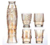 sjdoPulse Whiskey Glasses Sculpted Glass Old Fashioned Glasses Whiskey Glass Fashioned Crystal Clear Fish Shape (Set Of 4 Cups)