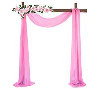SJDWDX 2 Layer Tulle Backdrop Curtains for Baby Shower Parties Wedding Photo,Sheer Drape Backdrop Cloth for Photography Props PINK