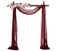 SJDWDX Wedding Arch Drape Drop Fabric, 2 Layer Tulle Backdrop Curtains for Baby Shower Parties Wedding Photo,Sheer Drape Backdrop Cloth Props RED