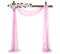 SJDWDX Wedding Arch Drape Drop Fabric, 2 Layer Tulle Backdrop Curtains for Baby Shower Parties Wedding Photo,Sheer Drape Backdrop Cloth Props BLUE