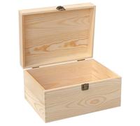 Sjfbebsy Front Clasp Unfinished Wooden Box, Hinged Lid, 12x8x6 Inches | Treasure Chests, Art Crafts, Diy, Jewelry Storage Needs