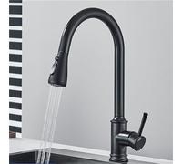 SJFJJKD Sink Taps Kitchen,Brushed Nickel Pull Out Kitchen Hot and Cold Mixer Tap 360° Swivel Spout Deck Mounted Stream Single Hole Mixer Crane Black D Friendship Years