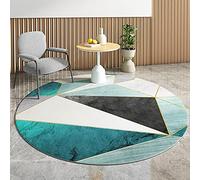 SJH Office Chair Mat Gaming Chairmat for Hardwood Floor Carpet/Floor,Anti Slip Carpet Protector,Extra Large Floor Mat,Round Rug Circular Carpet, Blue White