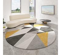 SJH Office Chair Mat Gaming Chairmat for Hardwood Floor Carpet/Floor,Anti Slip Carpet Protector,Extra Large Floor Mat,Round Rug Circular Carpet, Yellow Grey