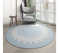 SJH Office Chair Mat Gaming Chairmat for Hardwood Floor Carpet/Floor,Anti Slip Carpet Protector,Extra Large Floor Mat,Round Rug Circular Carpet, Blue Boho