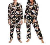 SJHAZSL Custom Photo Face Pajama Set, Personalized Pjs Set Two Piece, Loungewear Pjs, Long Sleeve Sleepwear, Personalised Pet Photo Face Pajamas Pants for Men Women