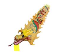 SJHDUNBW EUR 3D Dragon Poi Chinese Dance Ribbon Streamer for Outdoor Spring Outing, Fiberglass Handsticks + Travel Bag!(Gelb,10m/33ft)