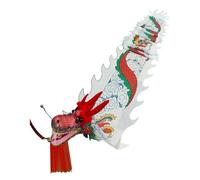 SJHDUNBW EUR 3D Dragon Poi Chinese Dance Ribbon Streamer for Outdoor Spring Outing, Fiberglass Handsticks + Travel Bag!(Wei,10m/33ft)