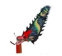 SJHDUNBW EUR 3D Dragon Poi Chinese Dance Ribbon Streamer for Outdoor Spring Outing, Fiberglass Handsticks + Travel Bag!(Grn,10m/33ft)
