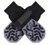 SJHFKDK Dog Boots Adjustable,Dog Shoes 4PCS Non-Slip Dog Socks With Reflective Strips Anti-Lick Strap Paw Protection For Indoor/Outdoor Pets(GrEy,M)