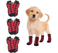 SJHFKDK Dog Boots Adjustable,Dog Shoes 4PCS Non-Slip Dog Socks With Reflective Strips Anti-Lick Strap Paw Protection For Indoor/Outdoor Pets(G,XL)