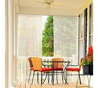 SJHmoo Mosquito Netting for Porch/Patio/Canopy/Garden, Outdoor Sheer Tulle Curtains Mesh Net, Decoration Netting for Party Wedding Arch Draping&Ceiling Drapes Fabric, Beige 54x120in