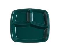 SJHPZG 11 Inch Porcelain Divided Plate for Adults Large Rectangular Portion Control Plate with 3 Compartment for Bariatric Diet Weight Loss(Grn)