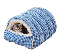 SJHPZG Cozy Caterpillar Cat Bed for Indoor Cats and Small Dogs with Removable Cushion Cute Enclosed Warm Cave Nest Sleeping Bed(Blu,S)