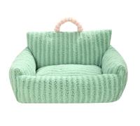 SJHPZG Cute Plush Sofa Pet Bed for Indoor Cats & Small Dogs with Non-Slip Bottom Cozy Warm Washable Pet Sleeping Bag for Puppy and Kitty(Grn,M)