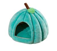 SJHPZG Cute Pumpkin Cat Bed Warm Cozy Washable Cave Nest Sleeping Bed with Removable Cushion for Indoor Cats & Small Dogs(Blu,S)