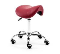 Ergonomic Rolling Saddle Stool Chair w/Wheels Hydraulic Leather Saddle Stool Rolling Chair Comfortable 19"-23" High for Clinic Dentist Spa Massage Salons Studio