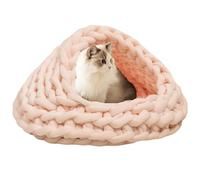 SJHPZG Handmade Cat Bed Cave for Indoor Cats, Kittens or Puppies, Turns into Tent, Nest or Pad Washable Warm Pet Bed(Rose,17.72inch)