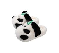 SJHPZG Mujer Cartoon Panda Fuzzy Slippers Unisex Cute Animal Non-slip Indoor Home Slippers Cozy Winter Warm & Soft Slip-on House Shoes Ladies(Wei,8.5 UK)