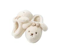 SJHPZG Mujer Cartoon Polka Dot Bow Dog Slippers Adorable Animal Fluffy Furry Bedroom Shoes Cute Puppy Winter Warm Slip on Fuzzy Slippers Ladies(Wei,6 UK)