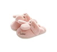 SJHPZG Mujer Cute Fuzzy Rabbit/Bear Slippers Kawaii Long Ear Bunny Animal Fluffy Plush Slippers Winter Warm Indoor Couple House Shoes Ladies(Wei,5 UK)