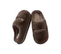 SJHPZG Mujer Fuzzy Bow Tie Slippers Memory Foam Anti-Slip Fluffy Couple Slippers Unisex Indoor Plush Warm Cotton Shoes for Women Men Ladies(Brown,7 UK)