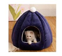 SJHPZG Pumpkin Shape Cat Cave Bed for Indoor Cats, Cute Warm Tent Sleeping Nest Pet House with Removable Cushion for Small Cats & Small Dogs(Blu,13.78'')