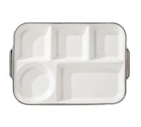 SJHPZG Rectangular Ceramic Divided Plate 12.8" 5 Compartment Portion Control Plate for Adults Bariatric Weight Loss Diet Dinner Plate(Wei)