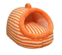 SJHPZG Semi-Closed Pet Cave Dog Kennel Winter Warm Cozy Nest Bed Pet Sleeping Kennel for Indoor Cats and Small Medium Dogs(Orange,36 * 25 * 22cm)