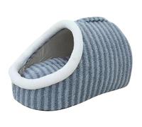 SJHPZG Warm Cozy Pet Cave Bed for Indoor Cats, Non-Slip Washable Soft Slipper Nest Bed with Removable Cushion for Small and Medium Pets(Blu,S)