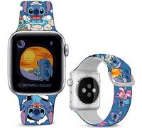 Sjiangqiao Compatible with Apple Watch Band Stitch Holiday Pink Couple 49mm/46mm/45mm/44mm/42mm(Series 3 2 1) Soft Silicone Magic Fancy Strap Compatible with iWatch Series SE 10 9 8 7 6 5 4 3 2 1 Kids