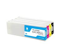 SJIC30 SJIC30P Compatible Ink Cartridges,Compatible For Epson ColorWorks C7500G C7500GE Color Label Printer 300ML Pigment Ink With Chip(4Color-1set)