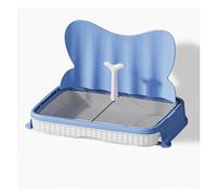 SJJALAKAJA Drawer Double Dogs Potty Detachable Design Easy to Clean Portable Dog Litter Pan Poop Raised Back Panel + Urine Guide Column Pet Urinal(Blue)