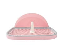 SJJALAKAJA Portable Pet Dog Toilet Rubber Non-slip Bottom Mat Removable Mesh Dog Litter Tray with Urinary Guide Post Puppy Training Dog Potty Spot Toileting Easy to Wash(Pink)