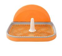 SJJALAKAJA Portable Pet Dog Toilet Rubber Non-slip Bottom Mat Removable Mesh Dog Litter Tray with Urinary Guide Post Puppy Training Dog Potty Spot Toileting Easy to Wash(Orange)