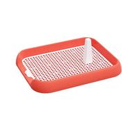 SJJALAKAJA Portable Pet Dogs Potty Flat Training Dog Toilet Removable Design Guide Post for Spotting Toilet Easy to Clean Suitable for Small Dogs Indoor and Outdoor Use(Red)