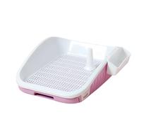 SJJALAKAJA Small Dog Pet Toilet Portable Drawer Dogs Potty Removable Design Dog Litter Tray with Pee Pads to Use Guiding Columns to Spot Toilet Easy to Clean Ventilation on Both Sides(Pink)