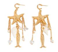 SJJH Marine Elements Shell Drop Earrings, Coastal Style Swaying Earrings are Suitable for Daily Wear on Beach Holidays