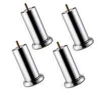 SJKJNK 4Pack Furniture Legs,Thickened Iron Sofas Legs,M8 Bolt Polished Chrome Kitchen Cupboard Cabinet Sofa Beds Furniture Feet,Replacement Metal Legs,Load 400kg,with Screws (12cm/4.7in)