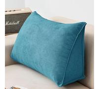 SJKJNK Headboard Pillow Blue Wedge Reading & Bed Rest Pillows Triangular Backrest Pillow Support Reading Back Rest Wedge Cushion Soft Waist Pillow for Bed Sofa Office Chair Reading, 24x14x8in, Teal